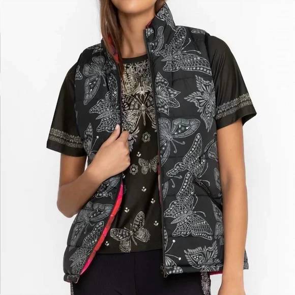 NEW JOHNNY WAS braemar puffer vest (reversible) in pealim chani - Picture 1 of 3